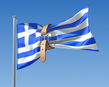 Griechenland-Flagge mit Gürtel