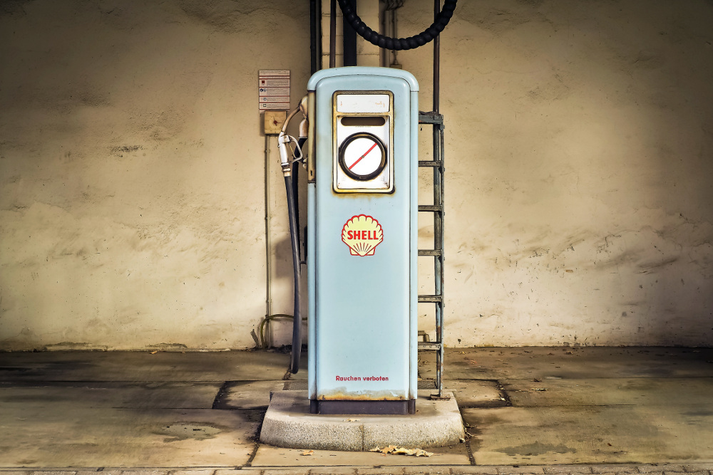 Shell Retro-Zapfsäule Tankstelle